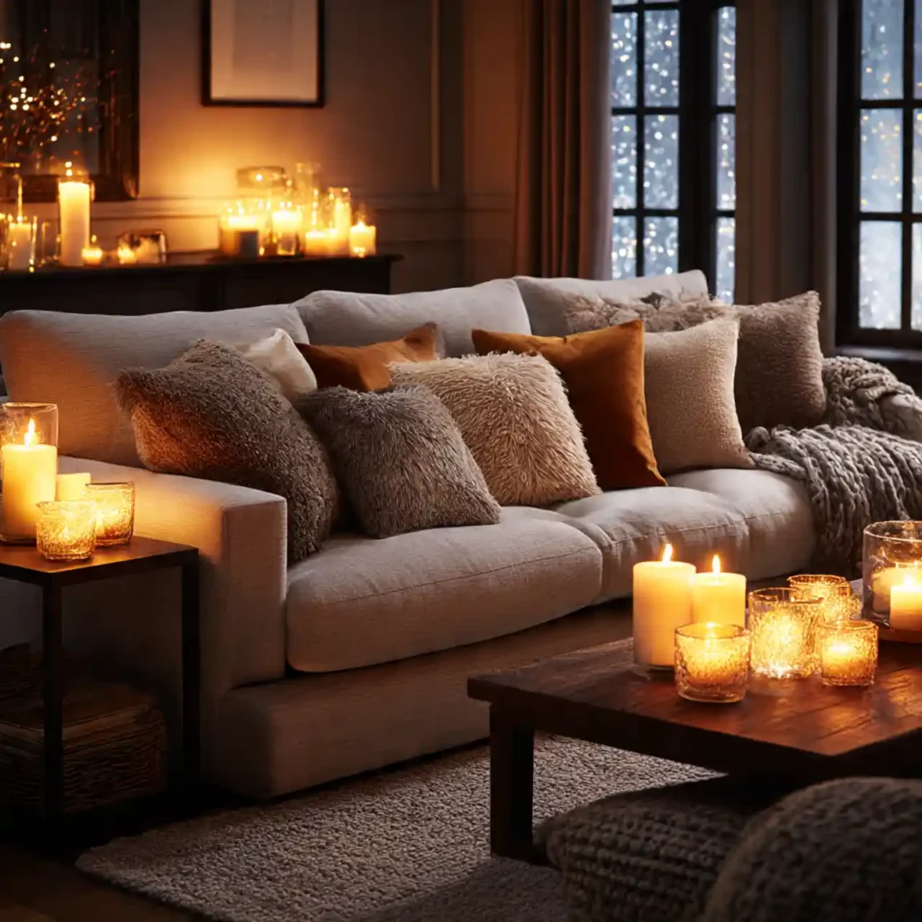 12-Winter Living Room Sofa Idea