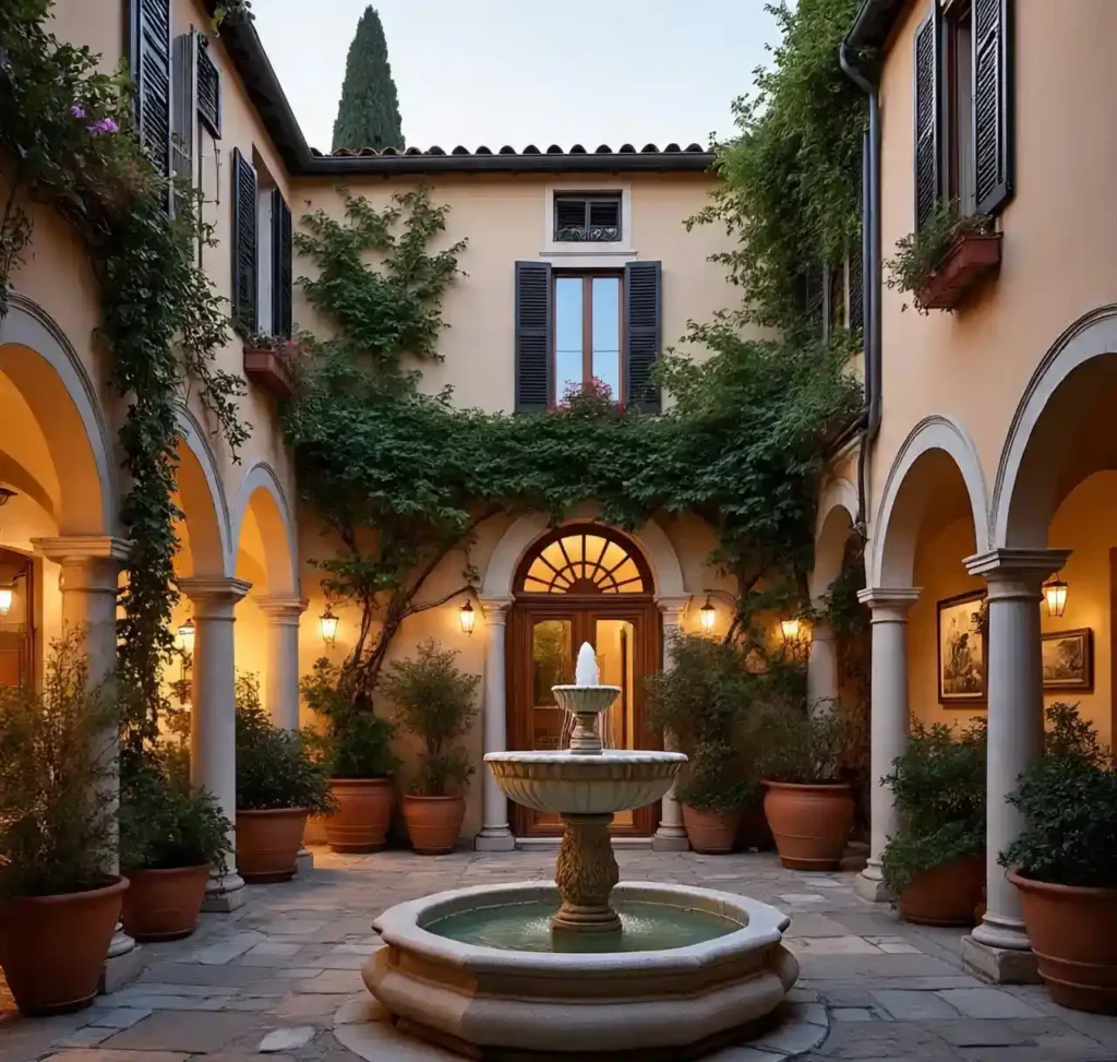 5-Mediterranean Courtyard House-Italian House Design Idea