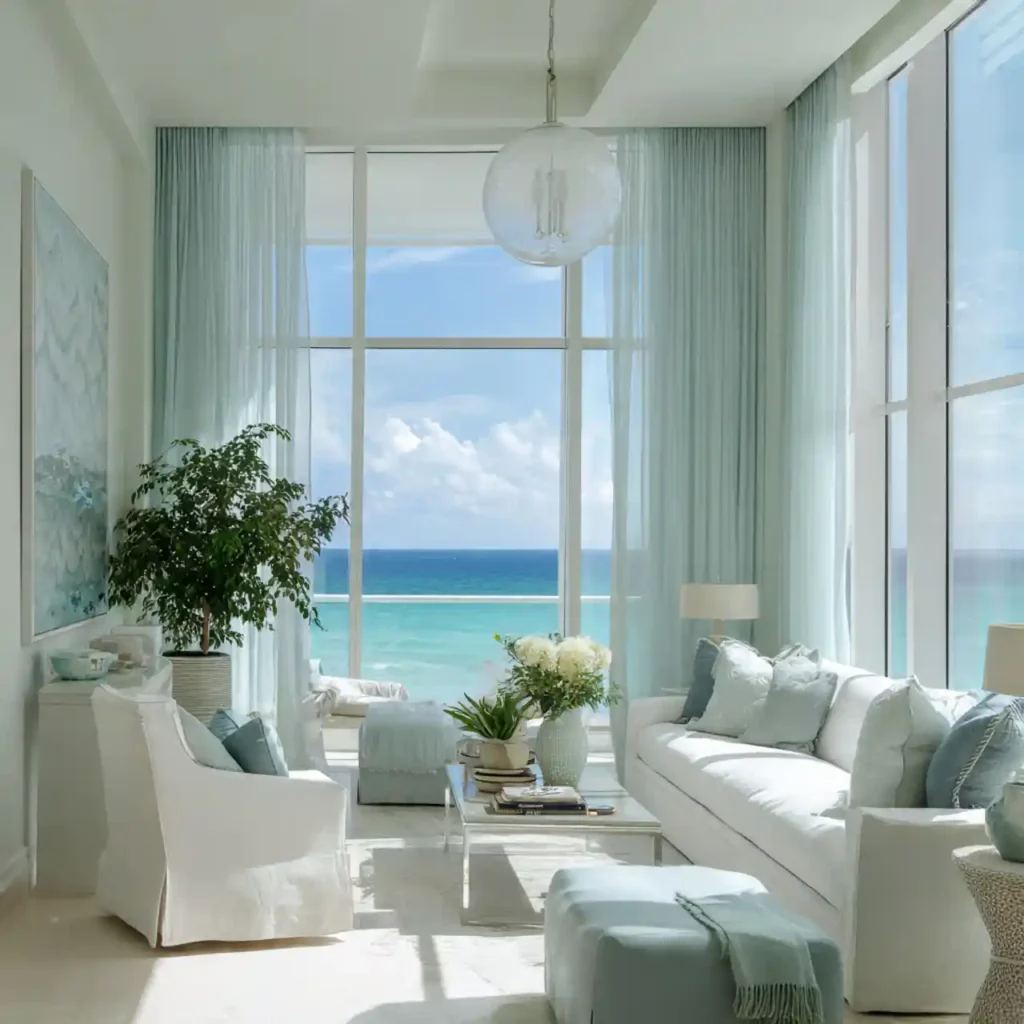 19 Coastal Mist Living Room Idea