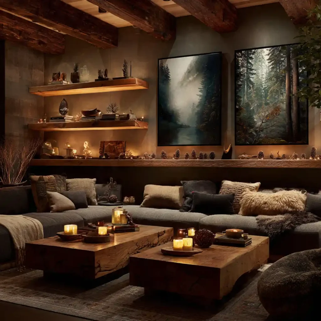 10 Luxe Forest Retreat Living Room Idea