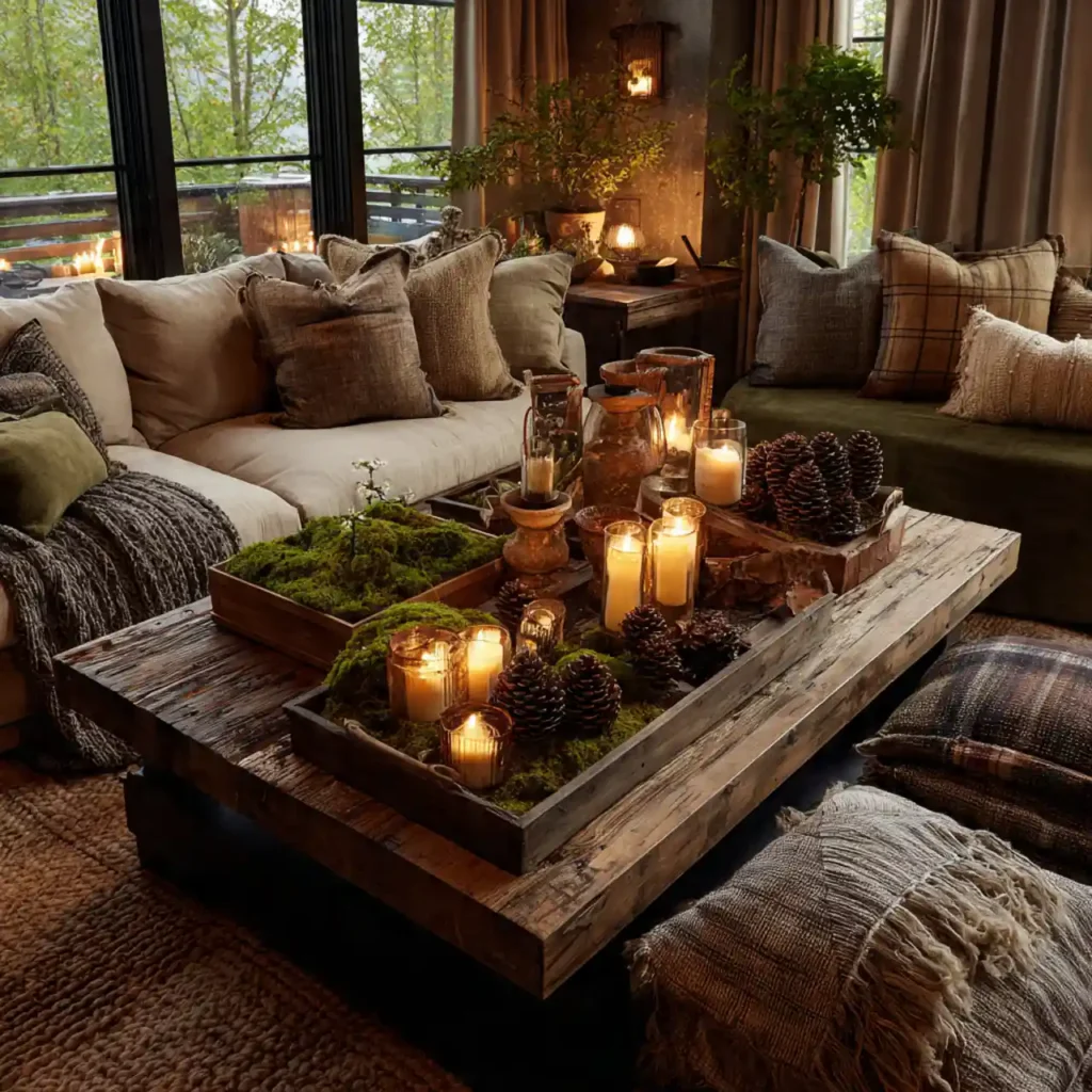 13 Luxe Forest Retreat Living Room Idea