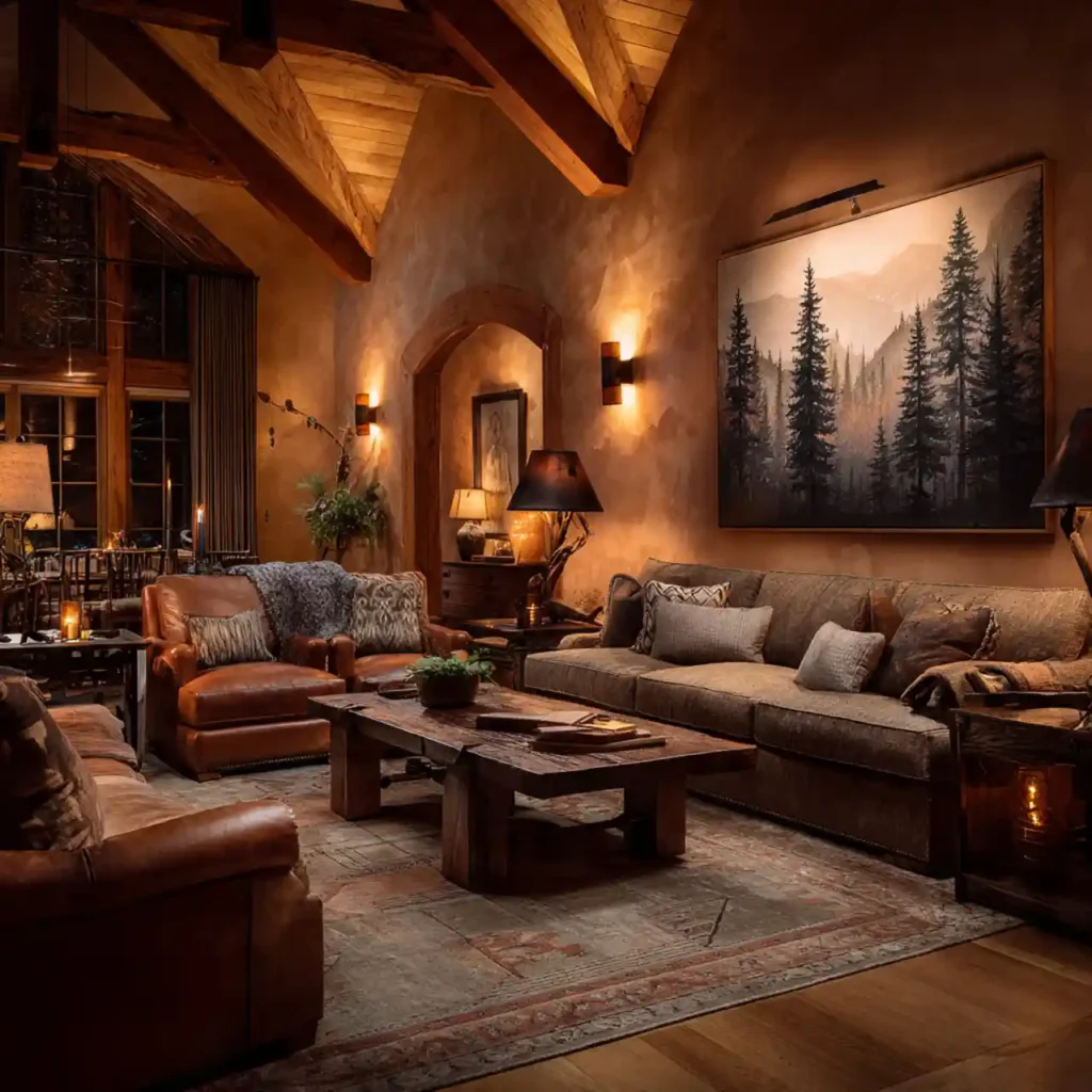 16 Luxe Forest Retreat Living Room Idea