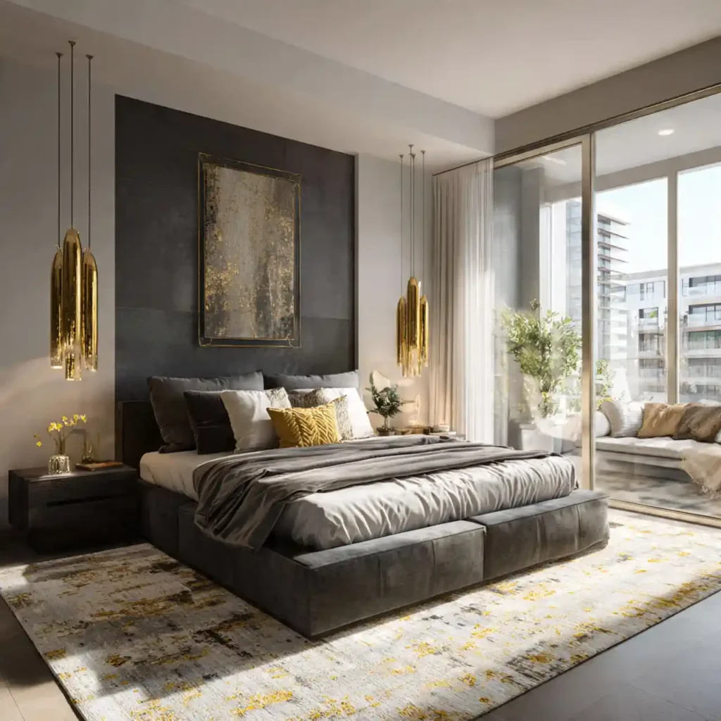 19 Glass & Gold Modern Bedroom Ideas