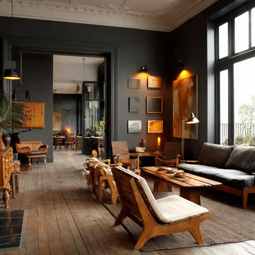 2 Dark Natural Interiors Moody Design Idea