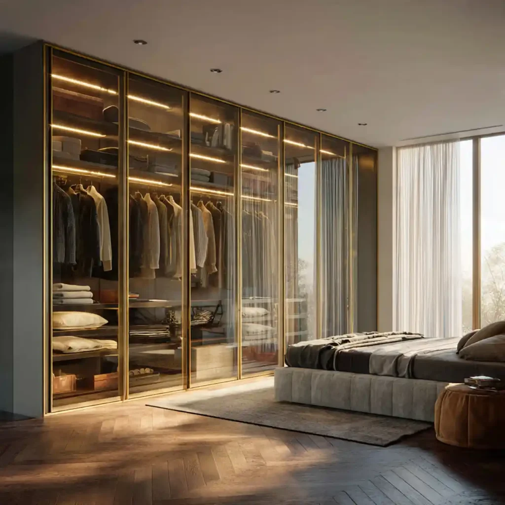 2 Glass & Gold Modern Bedroom Ideas