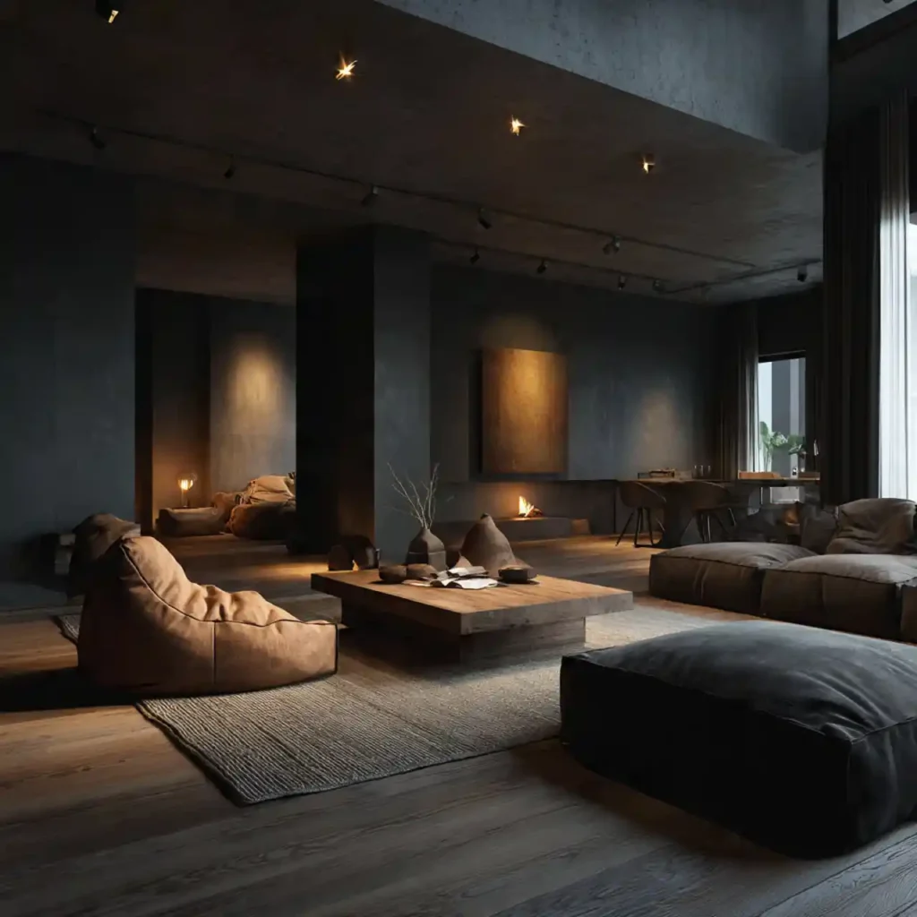 28 Dark Natural Interiors Moody Design Idea