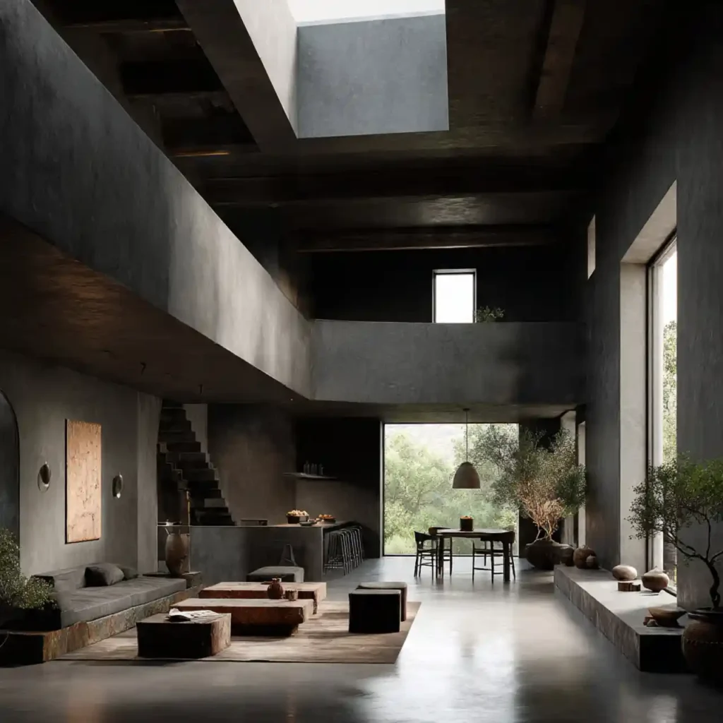 29 Dark Natural Interiors Moody Design Idea