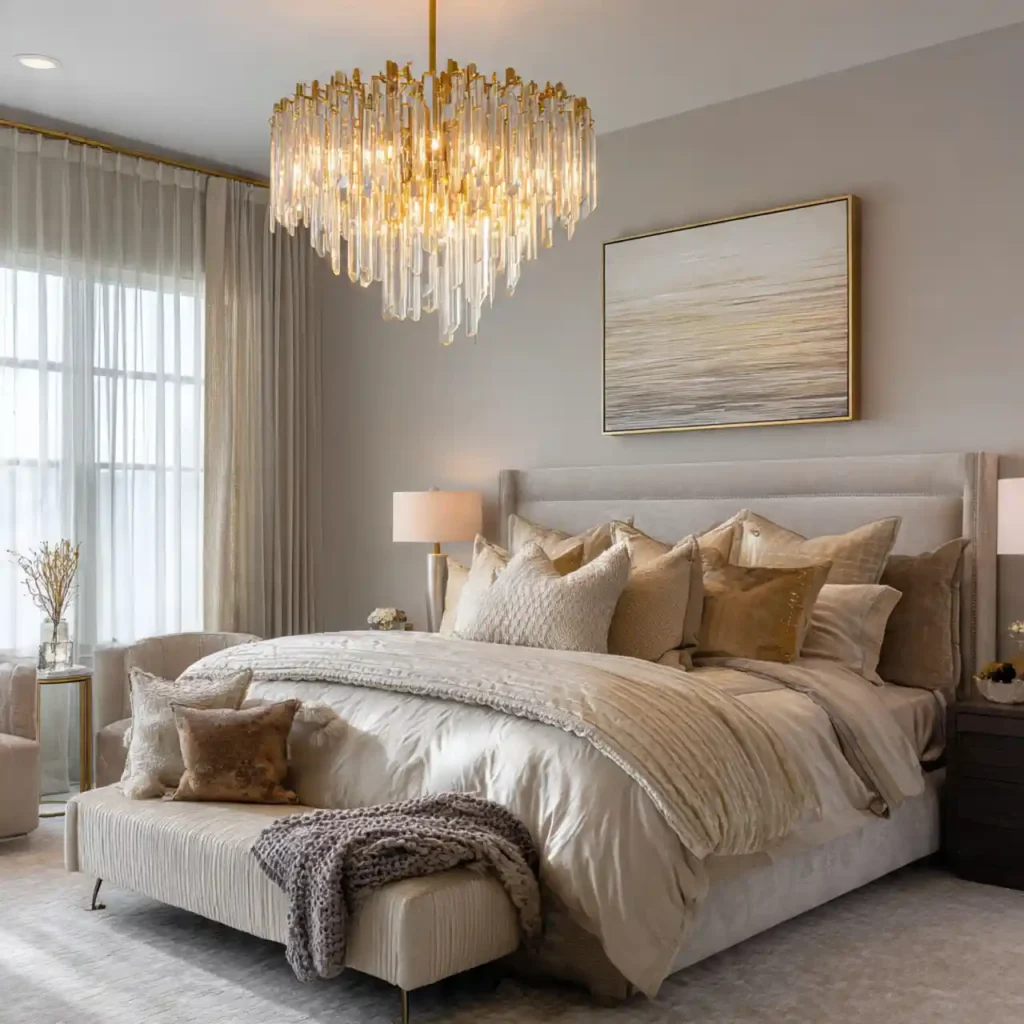 3 Glass & Gold Modern Bedroom Ideas