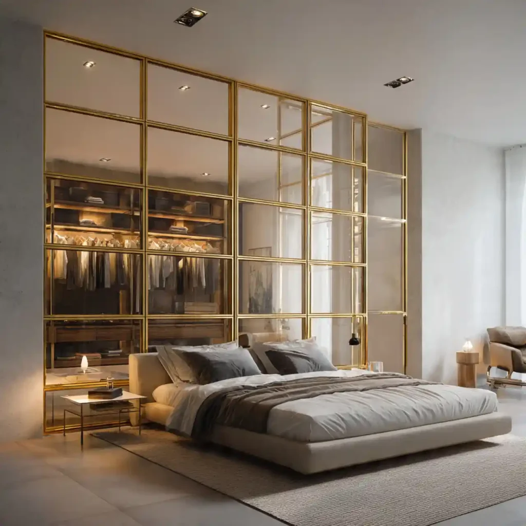 4 Glass & Gold Modern Bedroom Ideas