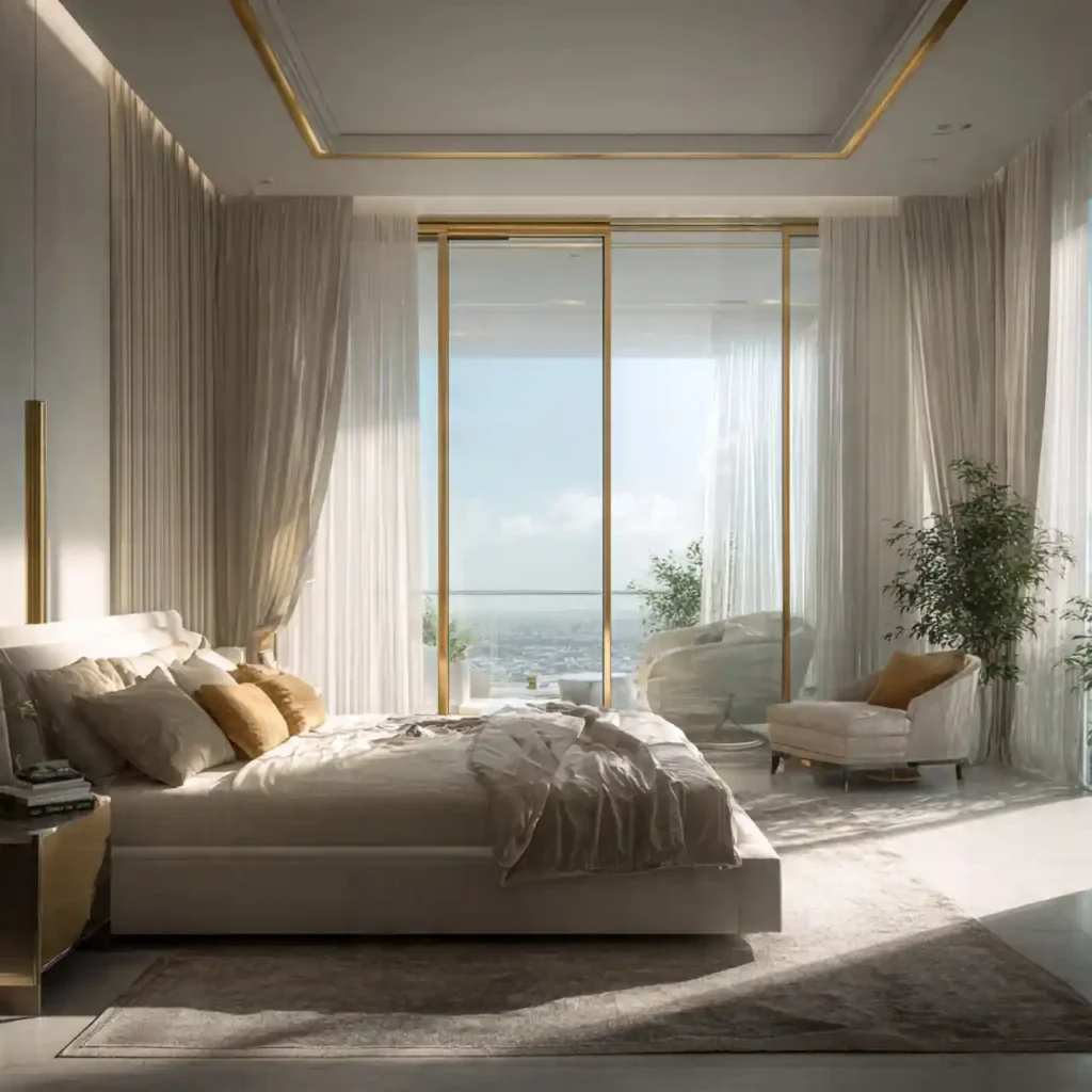 6 Glass & Gold Modern Bedroom Ideas