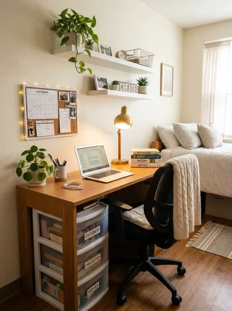 11. Stack Storage Beneath Your Desk
