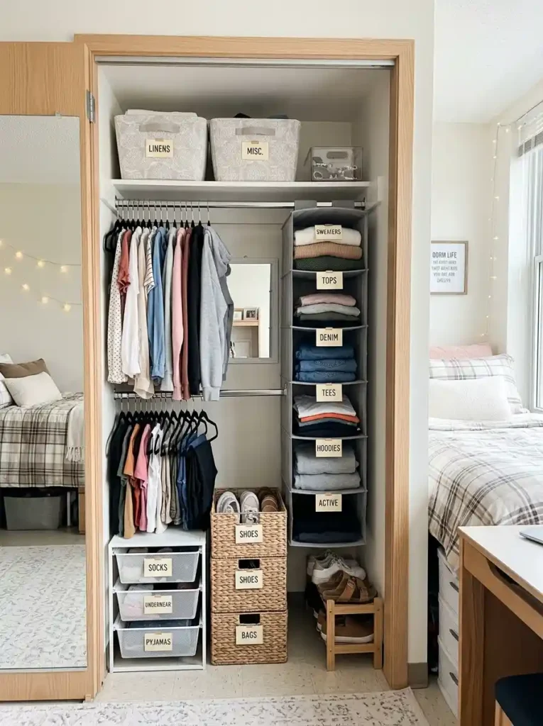 8. Double Your Closet with Hanging Organizers