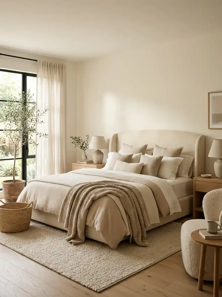 1. Soft Neutral Dreamy Bedroom