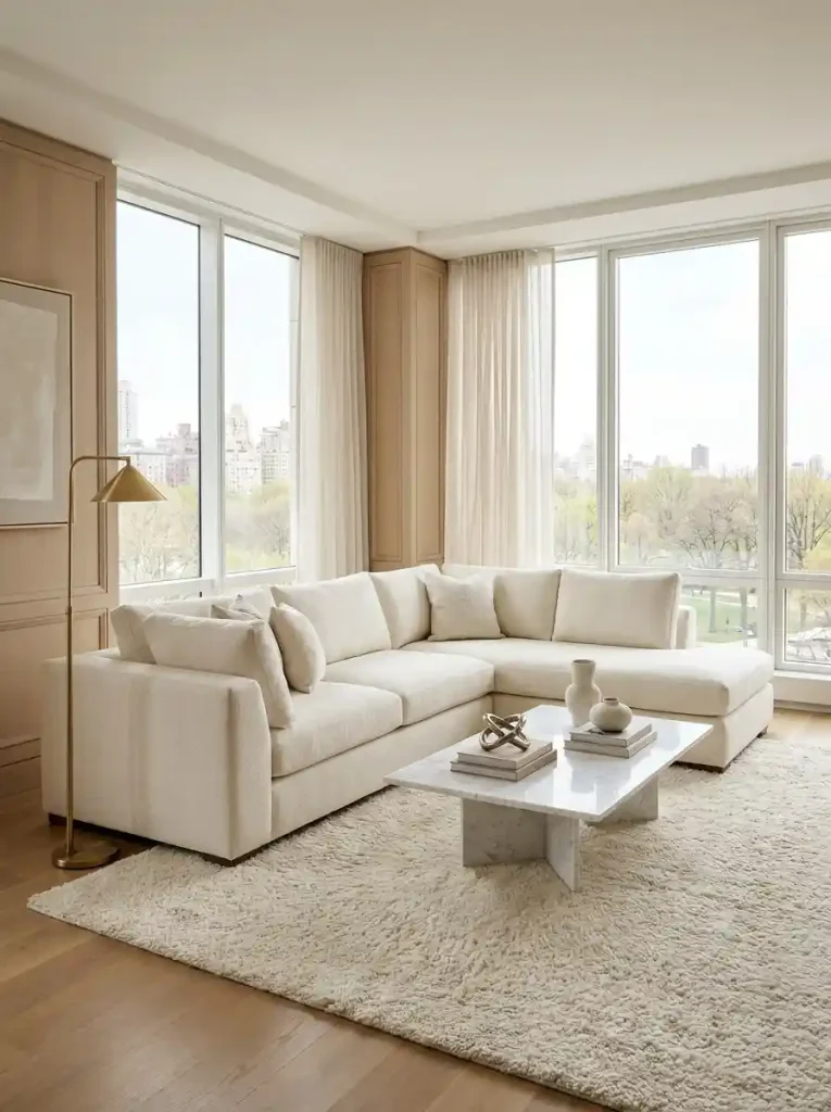 11. Luxury White Corner Sofa