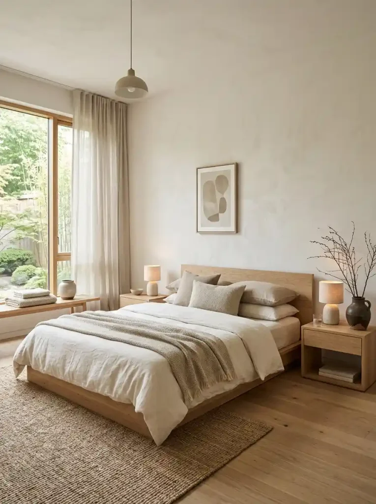 14. Japandi Dreamy Bedroom