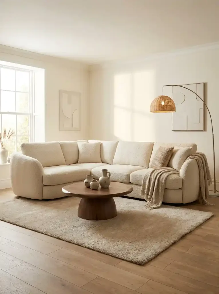 16. Bouclé Corner Sofa