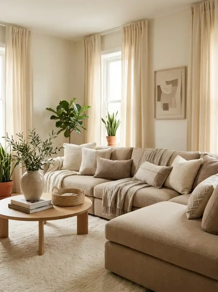 19. Corner Sofa With Textured Cushions