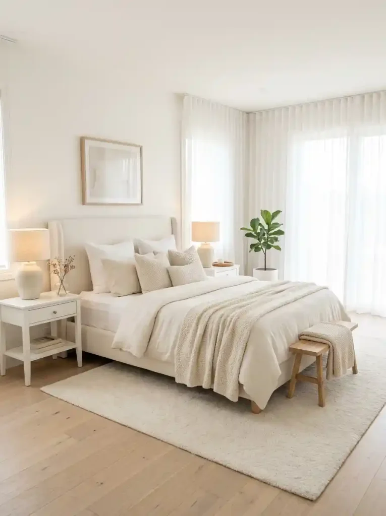 19. Soft White Dreamy Bedroom