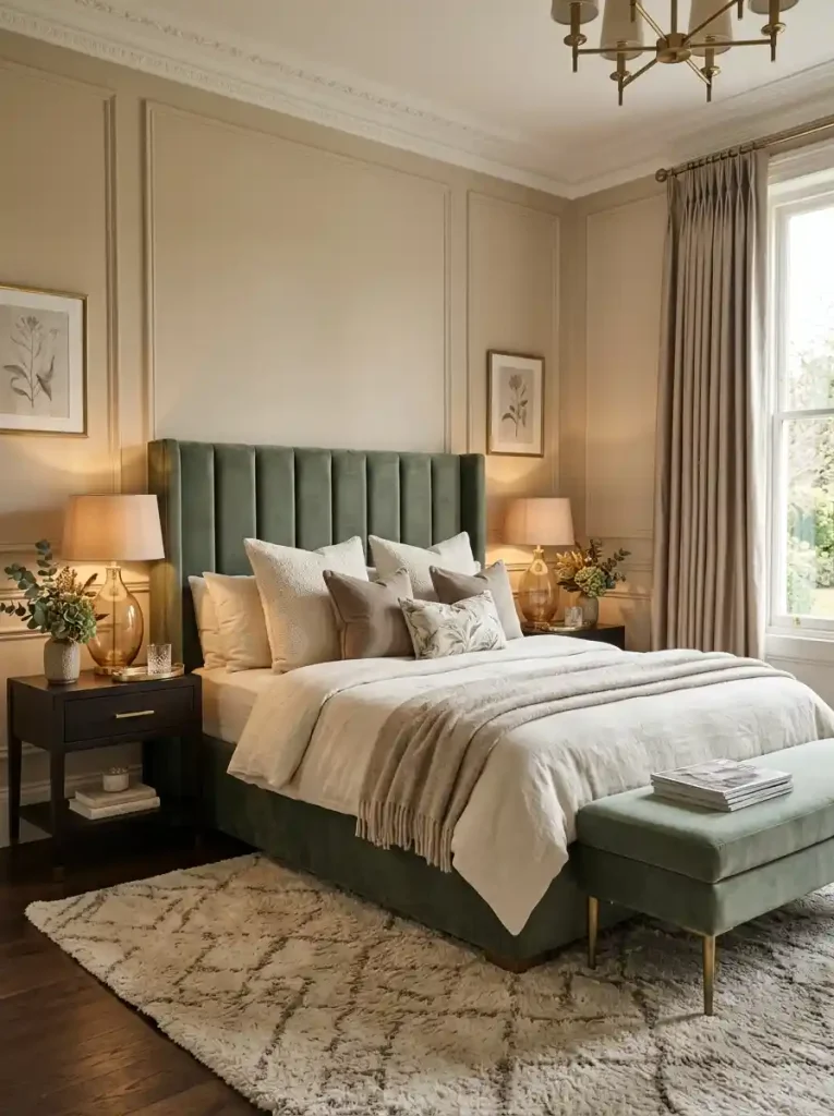 8. Luxurious Velvet Bedroom