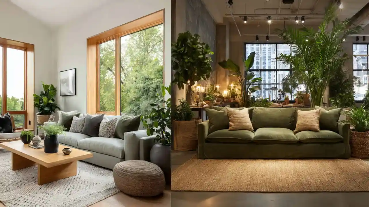 Botanical Sanctuary Living Room Ideas for Fresh & Lush Green Harmony