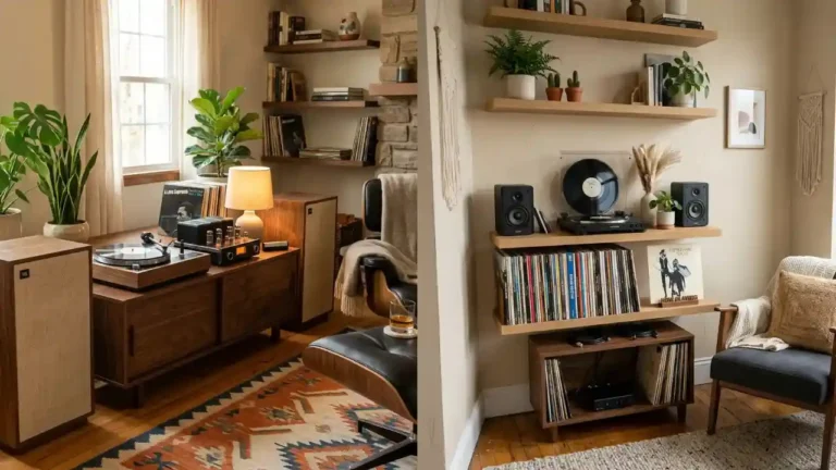 25 Mid-Century Modern Vinyl Corner Ideas for Audiophiles