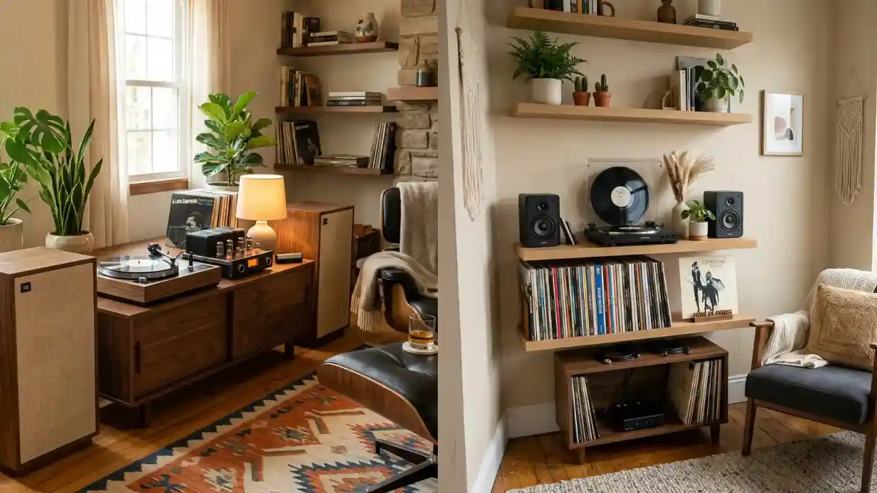 25 Mid-Century Modern Vinyl Corner Ideas for Audiophiles