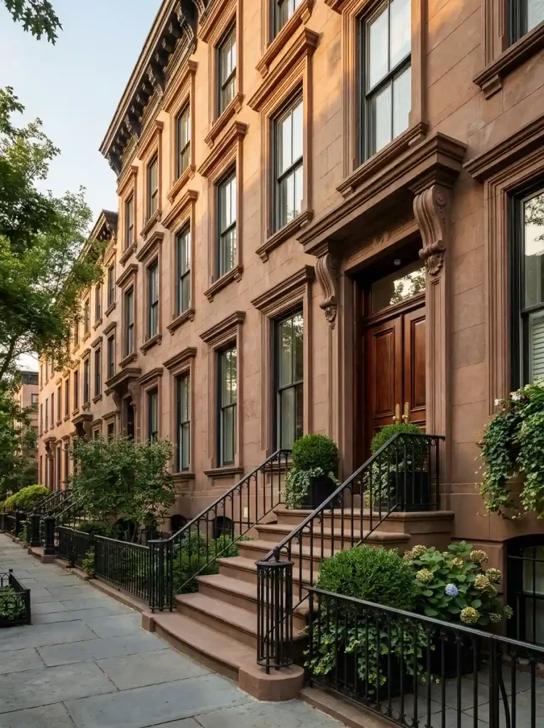 1. Classic Brooklyn Brownstone Townhomes Facade With Refined Details