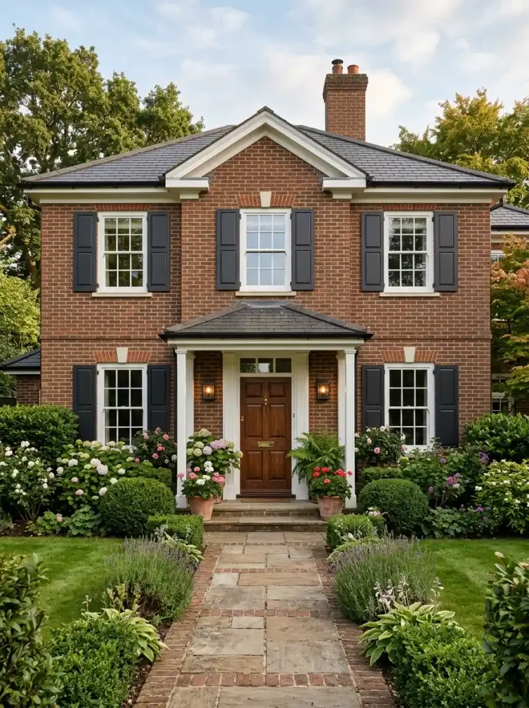 11. Traditional House Front With Brick Details
