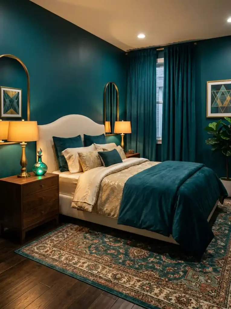 12. Moody Teal Genie Bedroom