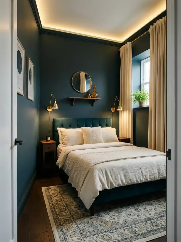17. Small Dark Whimsical Bedroom
