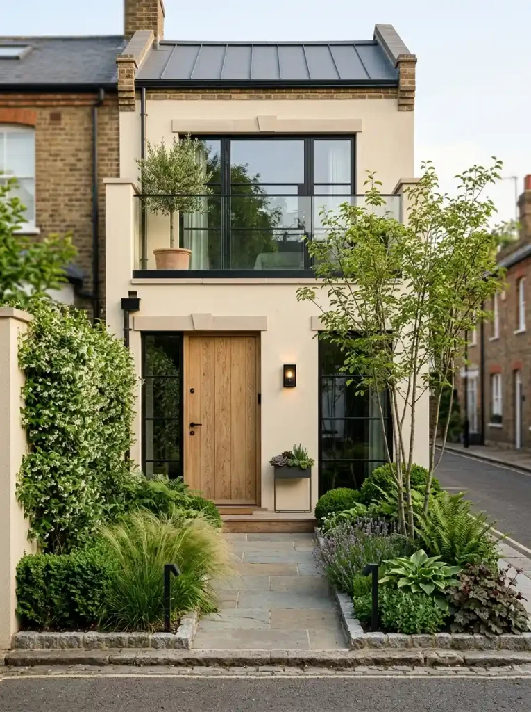 18. House Front With a Compact Urban Garden