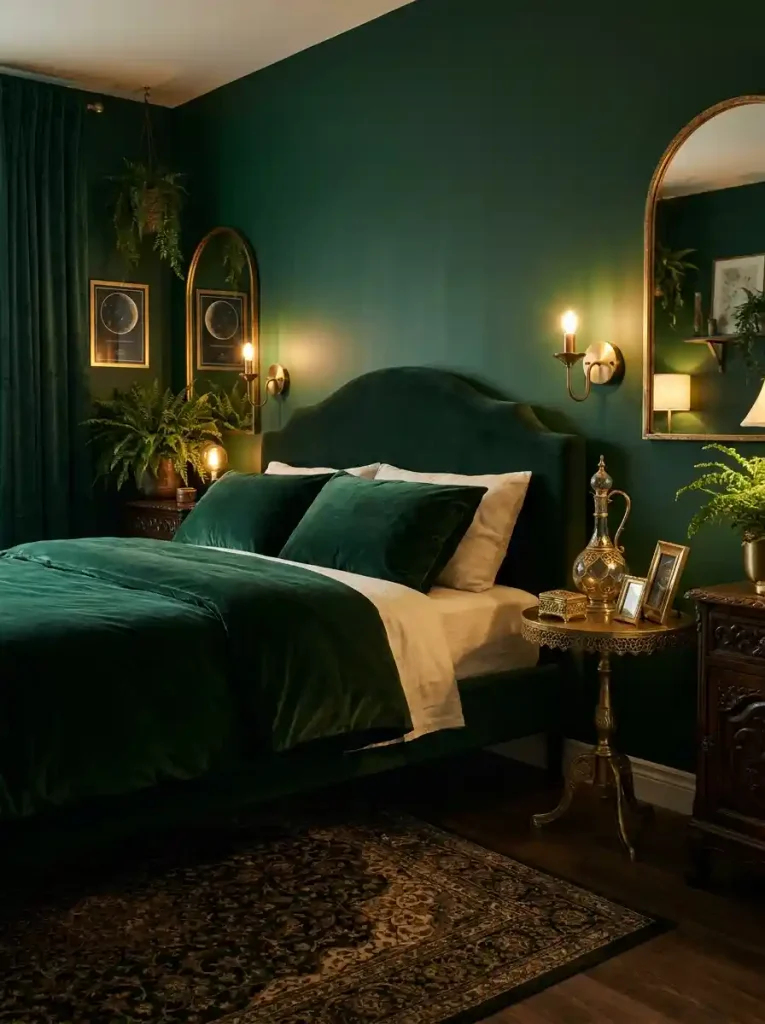 2. Emerald Green Enchanted Bedroom