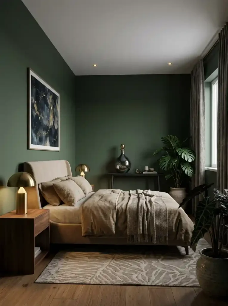 20. Modern Dark Whimsical Bedroom