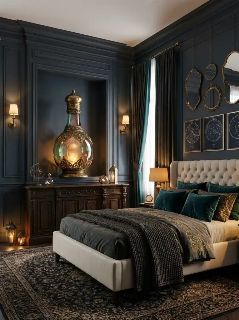 3. Genie Bottle Feature Wall Bedroom