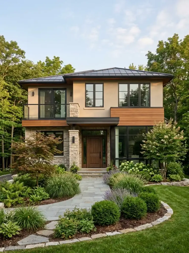 9. House Front With Natural Landscaping