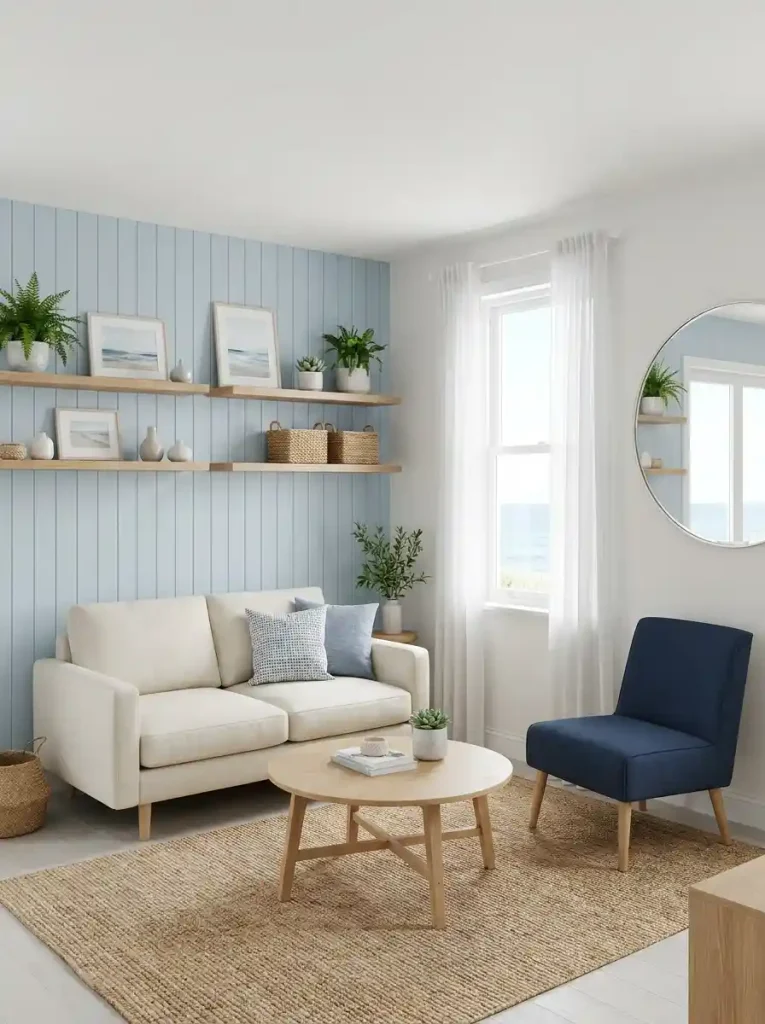 9. Small Nautical Living Room Makeover